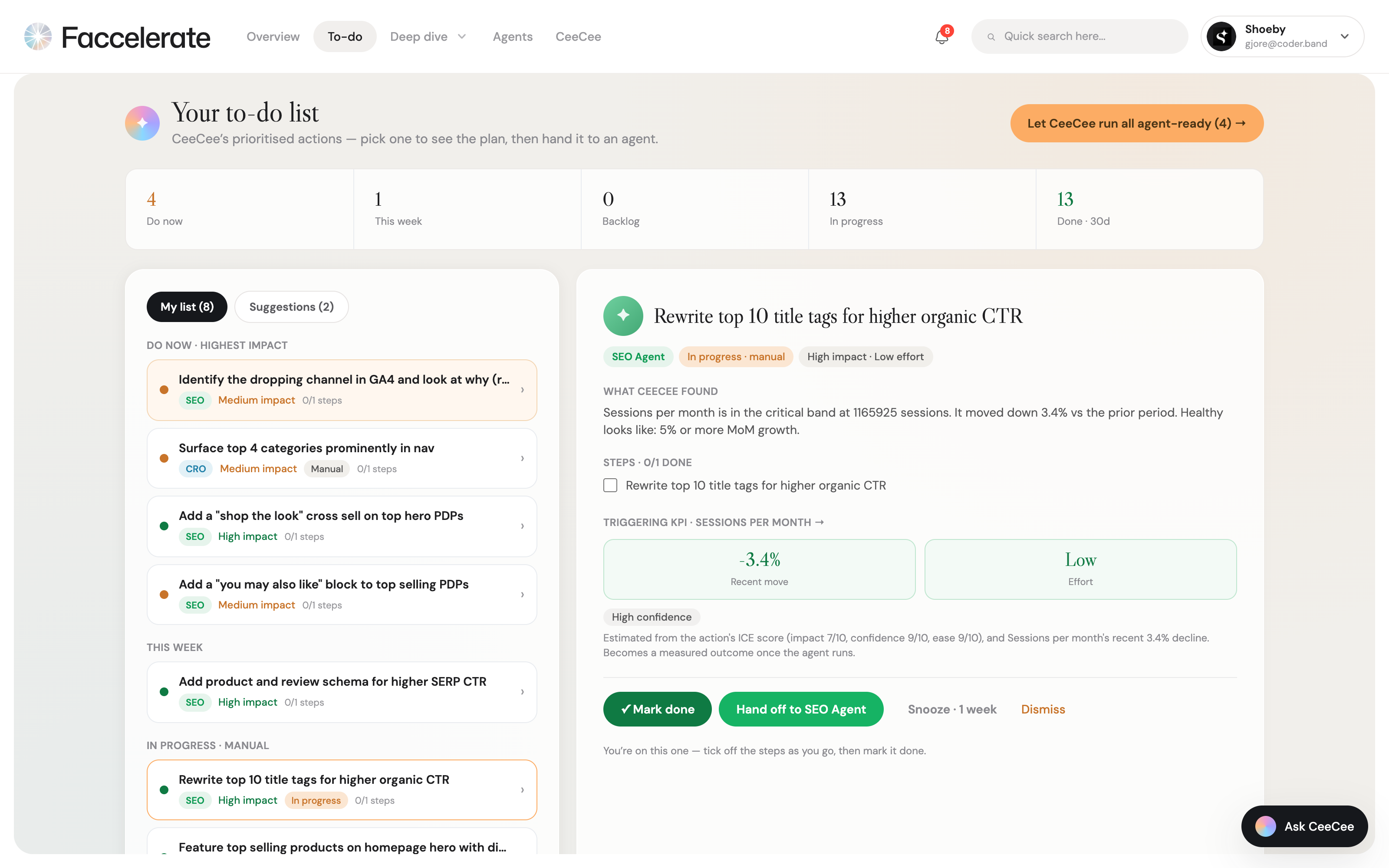 Faccelerate To-do — taken gerankt en uitgelegd